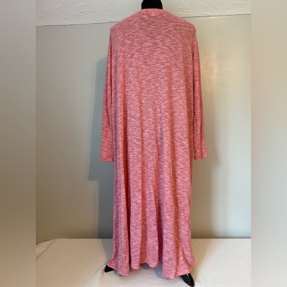 LuLaRoe Red heathered Knit Long Cardigan lightweight size large B27 - Picture 7 of 8